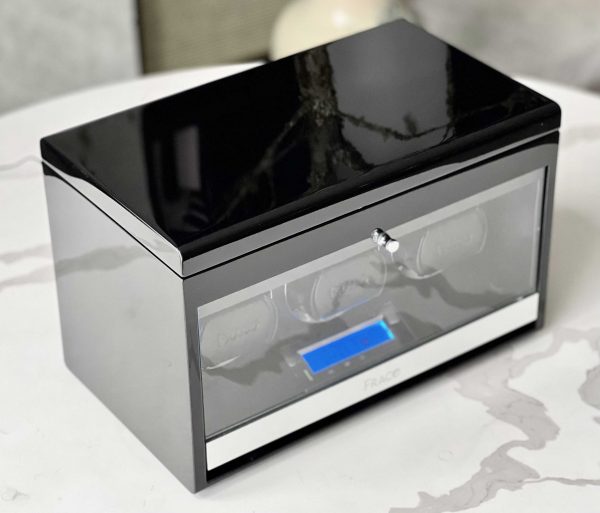 FRACO DX30 BLACK (3 xoay, 3 ngăn chứa đồ) | FRACO.VN | Hộp xoay đồng hồ Fraco