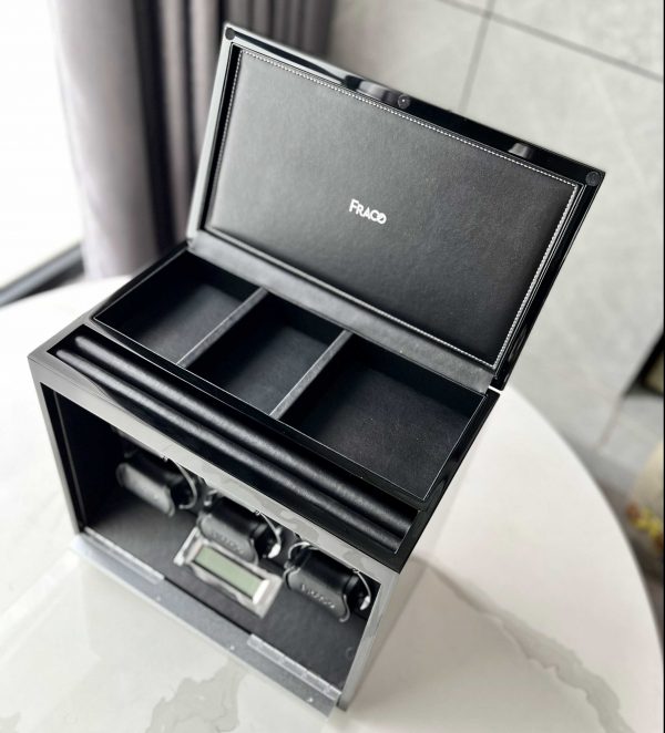FRACO DX60 BLACK (6 xoay, 3 ngăn chứa đồ) | FRACO.VN | Hộp xoay đồng hồ Fraco