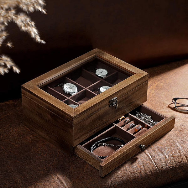 Hộp đựng đồng hồ bằng gỗ Songmics