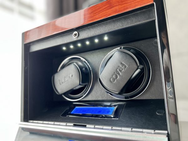 FRACO DX20 RED WOOD (2 xoay, 2 ngăn chứa đồ) | FRACO.VN | Hộp xoay đồng hồ Fraco
